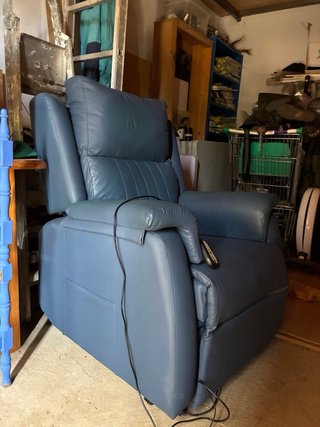 Sillón Eléctrico Reclinable Polipiel Azul