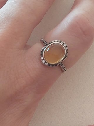 Anillo pura Plata s925 Citrino Natural Ajustable