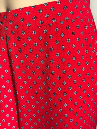 Pantalón ancho Mango rojo estampado