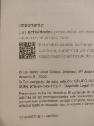 Libro Matemáticas 1 bachillerato