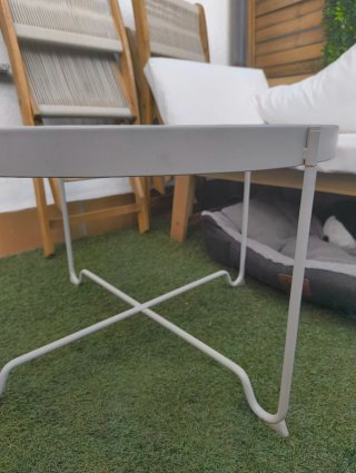 Mesa de jardín redonda de metal