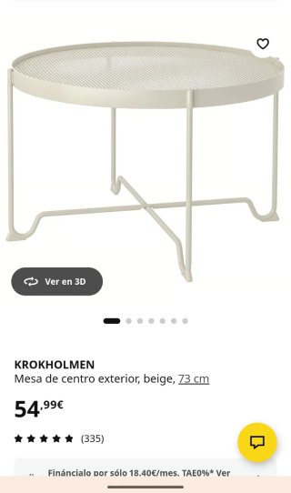 Mesa de jardín redonda de metal