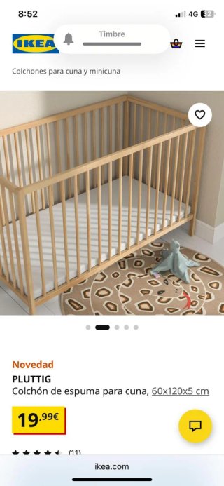 Cuna GULLIVER IKEA blanca 60x120 cm