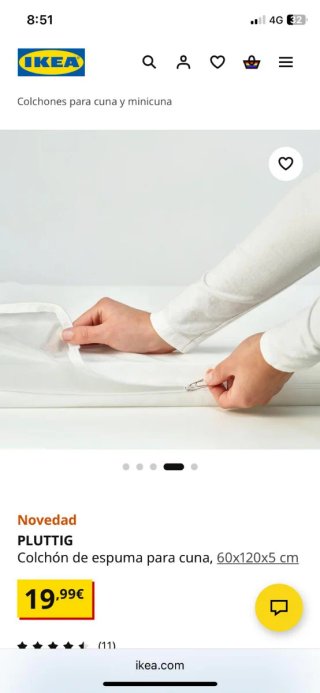 Cuna GULLIVER IKEA blanca 60x120 cm