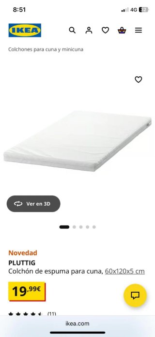 Cuna GULLIVER IKEA blanca 60x120 cm