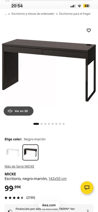 Escritorio MICKE IKEA Negro-Marrón