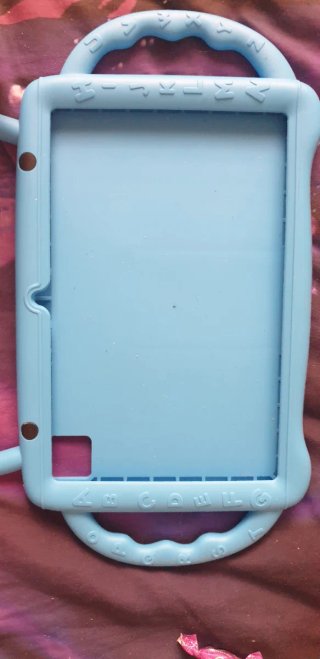 Funda azul para tablet con asas