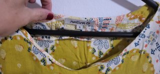 Túnica verde y multicolor talla única
