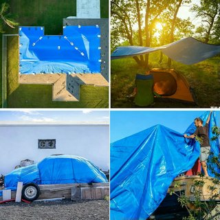Lona protección 6x6m impermeable UV y cuerda
