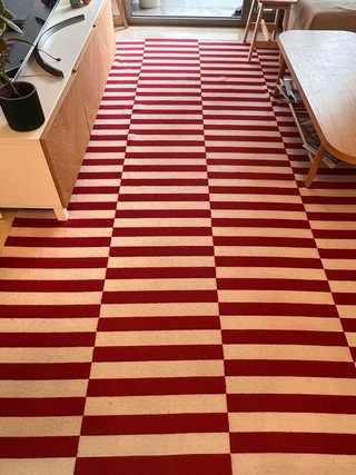 Alfombra Ikea Stockholm Rayas Roja Blanca