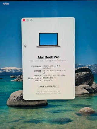 MACBOOK PRO 2020 i5/16GB RAM/512 SSD