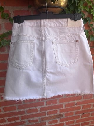 Falda vaquera blanca Mango Talla M