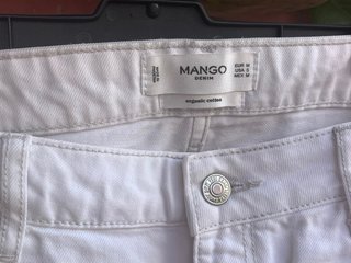 Falda vaquera blanca Mango Talla M