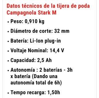 Tijeras de podar eléctricas Campagnola Stark