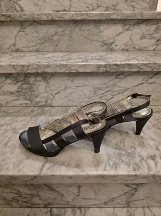 Sandali slingback pelle e raso