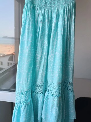 Vestido Ibicenco Azul Estampado