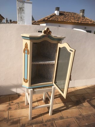 Vitrina Esquinera Vintage Artesanal