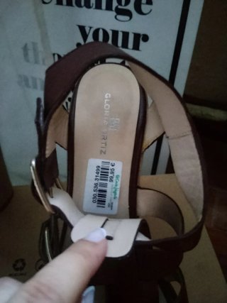 Sandalias Mango Tacon Plataforma Cuña Marrón Beige