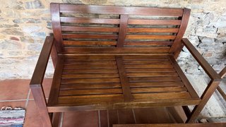 Mesa de teka extensible Ikea 1.40m Banco de 2 plaz