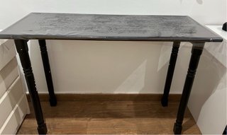 Sillas de cocina negras (2 unidades) + mesa