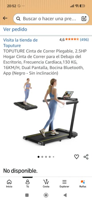 Cinta de Correr Plegable TOPUTURE