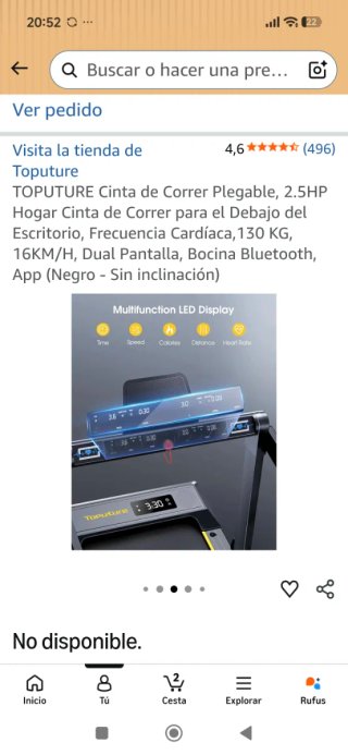 Cinta de Correr Plegable TOPUTURE