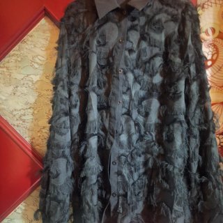 Camicia Shein nera con frange