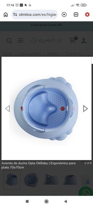 Asiento de ducha bebé OkBaby
