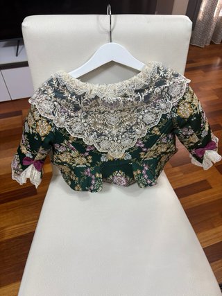 Traje de Fallera Niña Verde y Dorado