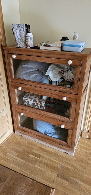 Conjunto de muebles rústicos de madera maciza