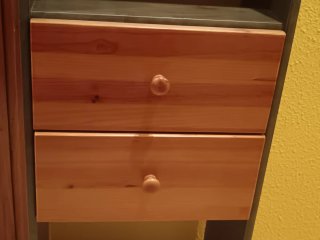 Estantería madera dos cajones
