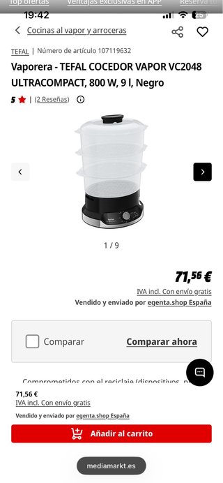 Vaporera Tefal Ultracompact