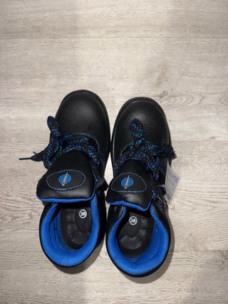 Zapatos de seguridad negros y azules Talla 38