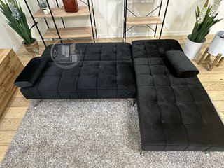 Sofá-cama chaise-longue negro