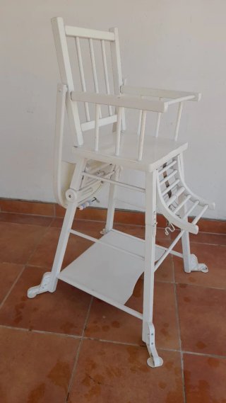 Trona infantil madera blanca