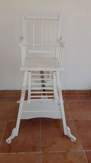 Trona infantil madera blanca