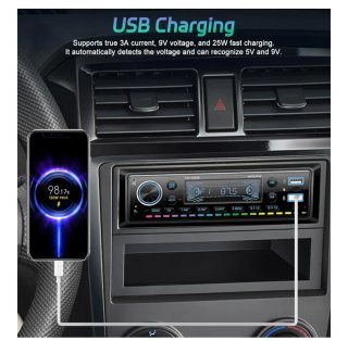 HE-1006 Radio Coche MP3 RGB. Nueva.