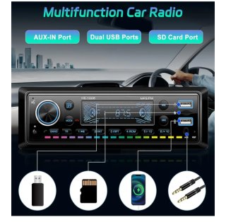 HE-1006 Radio Coche MP3 RGB. Nueva.
