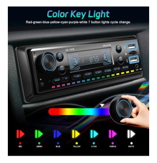 HE-1006 Radio Coche MP3 RGB. Nueva.