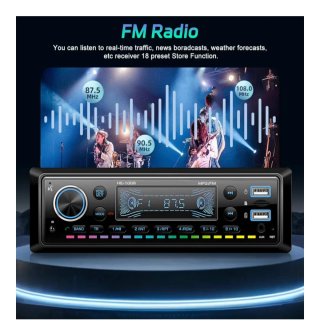 HE-1006 Radio Coche MP3 RGB. Nueva.