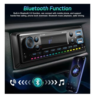 HE-1006 Radio Coche MP3 RGB. Nueva.