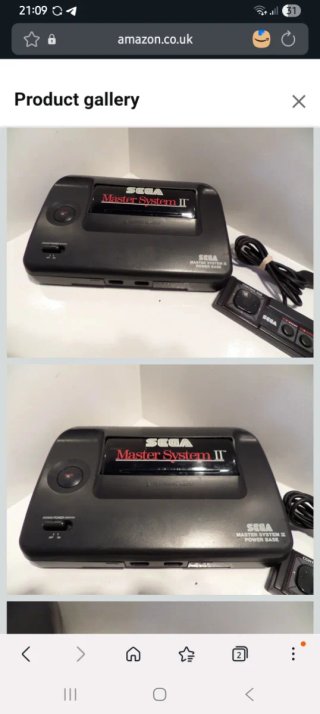 Consola Sega Master System II Negra