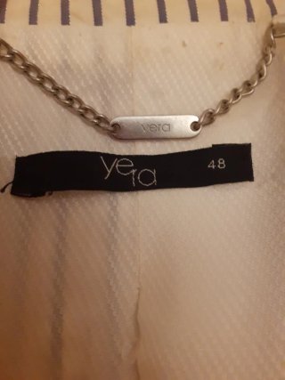 Chaqueta de vestir rayas azul y blanca