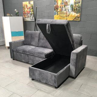 Sofá-cama chaise longue con arcón