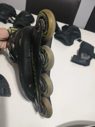 Patines en línea T.M (34-37) + Protecciones+ Bolsa
