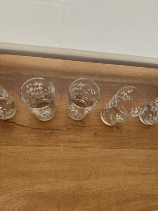 Juego 5 vasos tubo motivos florales