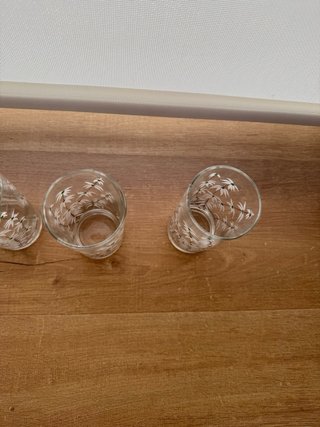 Juego 5 vasos tubo motivos florales