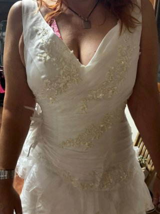 Vestido de Novia Blanco con Pedrería encaje