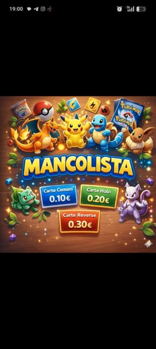 Carte Pokémon MANCOLISTA Tutte in condizioni NM