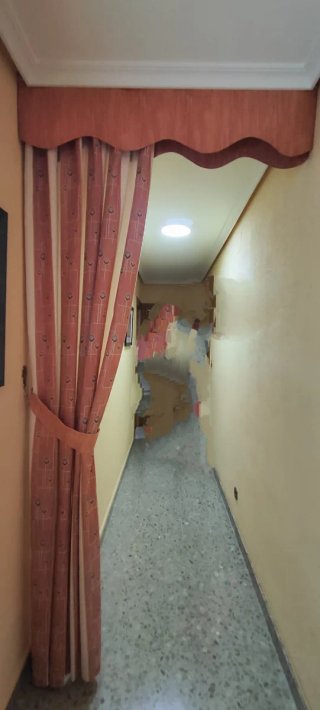 Cortina de tela para pasillo